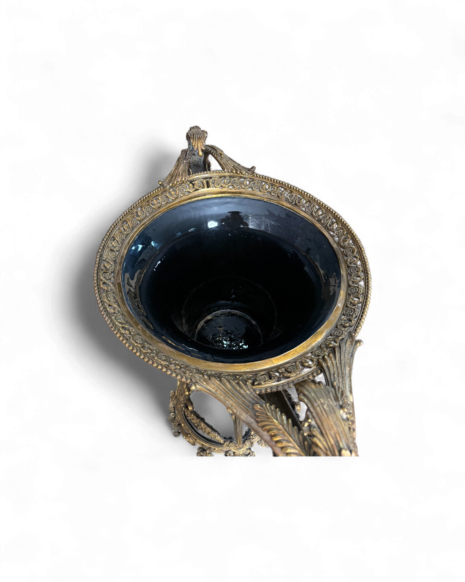 French Empire - Style Bronze Mounted Black Enamel Vase - Surround Living - 12