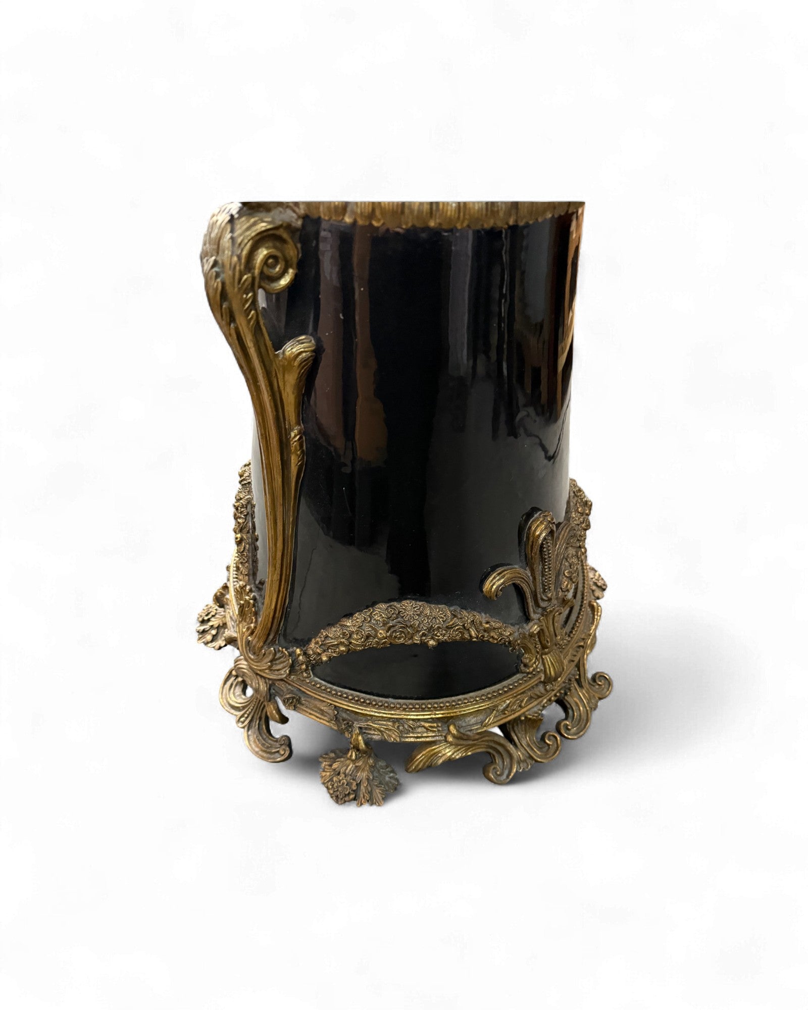 French Empire - Style Bronze Mounted Black Enamel Vase - Surround Living - 14