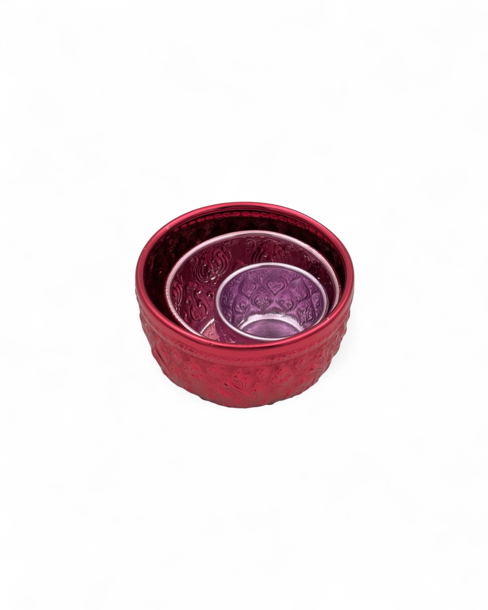 Thai Embossed Aluminium Nesting Bowls Set