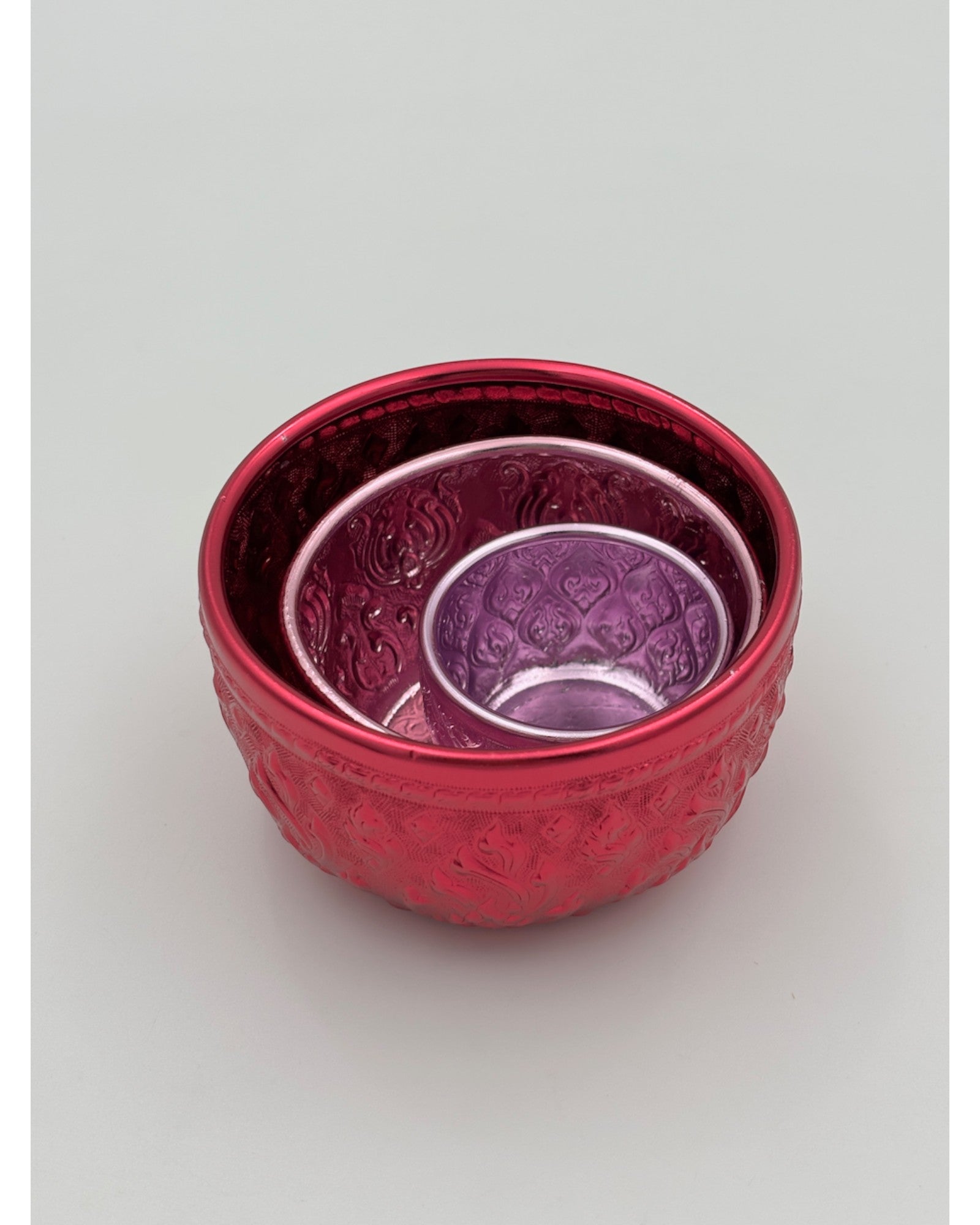 Thai Embossed Aluminium Nesting Bowls Set