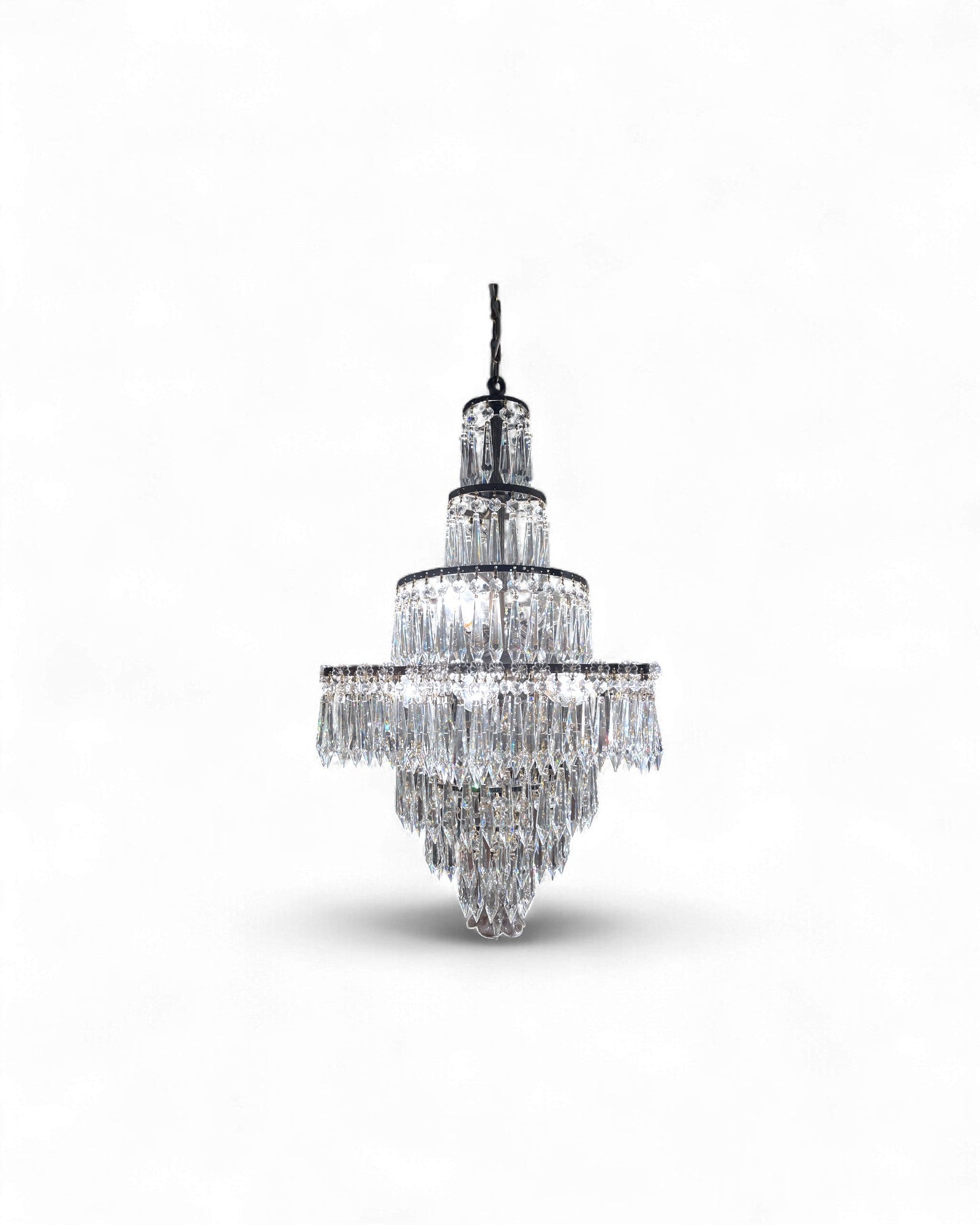 Vintage Multi-Tier Bohemian Crystal Chandelier