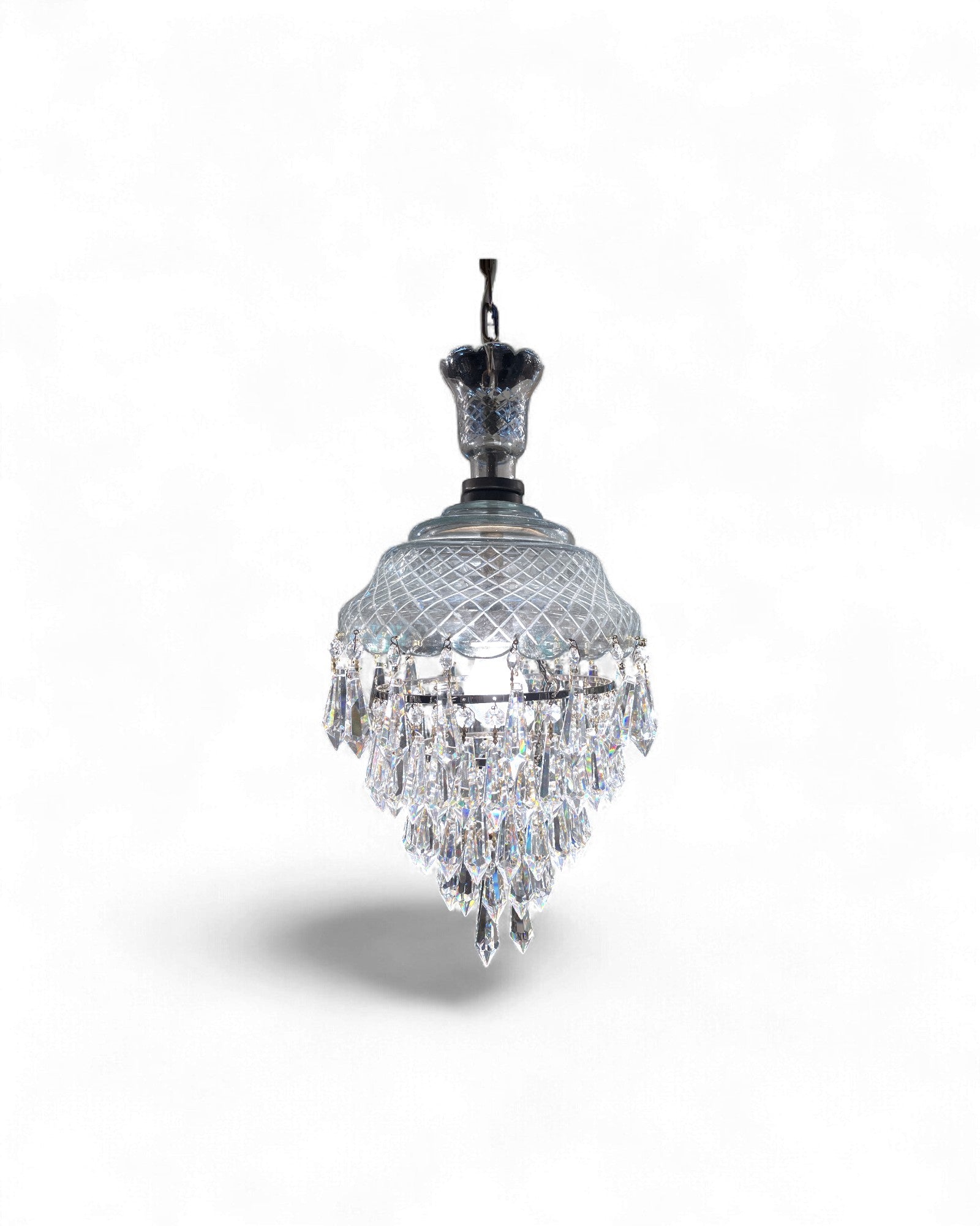 Vintage Dome-Top “Wedding Cake” Bohemian Crystal Chandelier