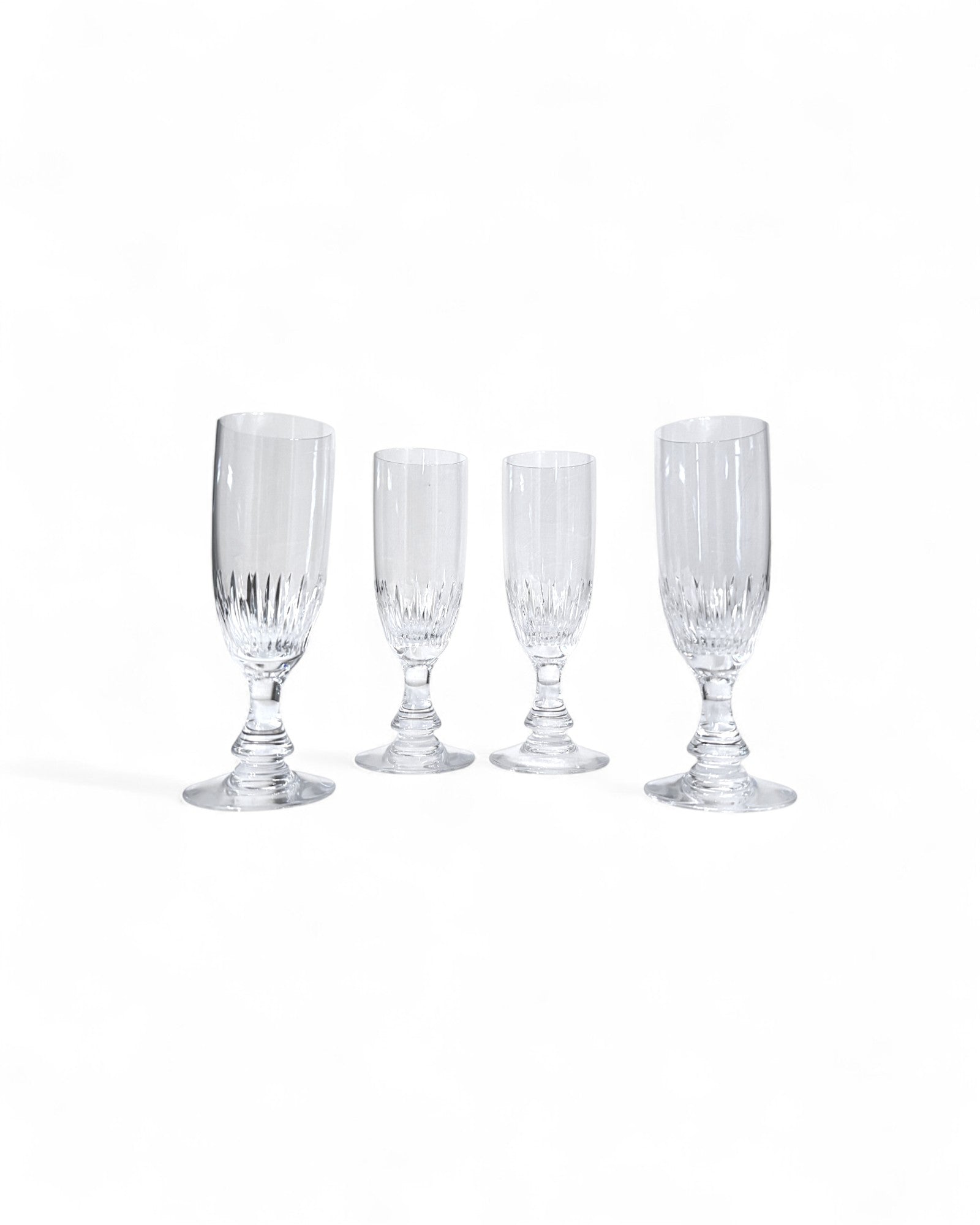 Vintage Baccarat Cut Crystal Champagne Flutes – Set of 4