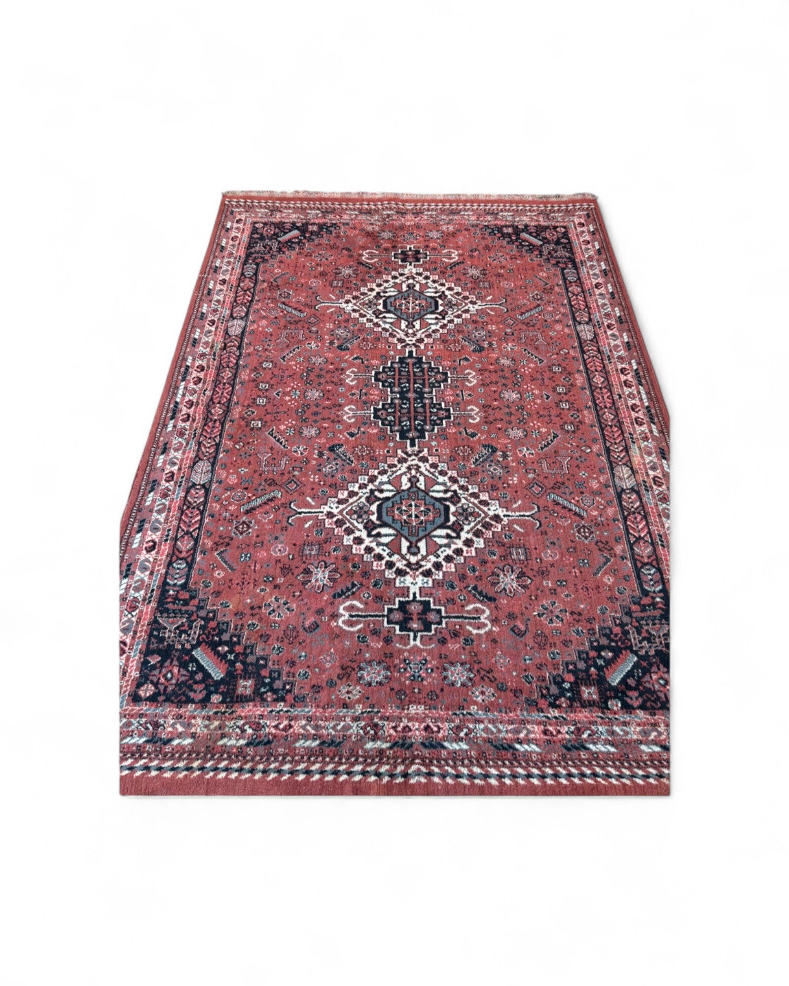 Vintage Persian-Style Rug with Geometric Medallion Pattern | 272 x 193cm