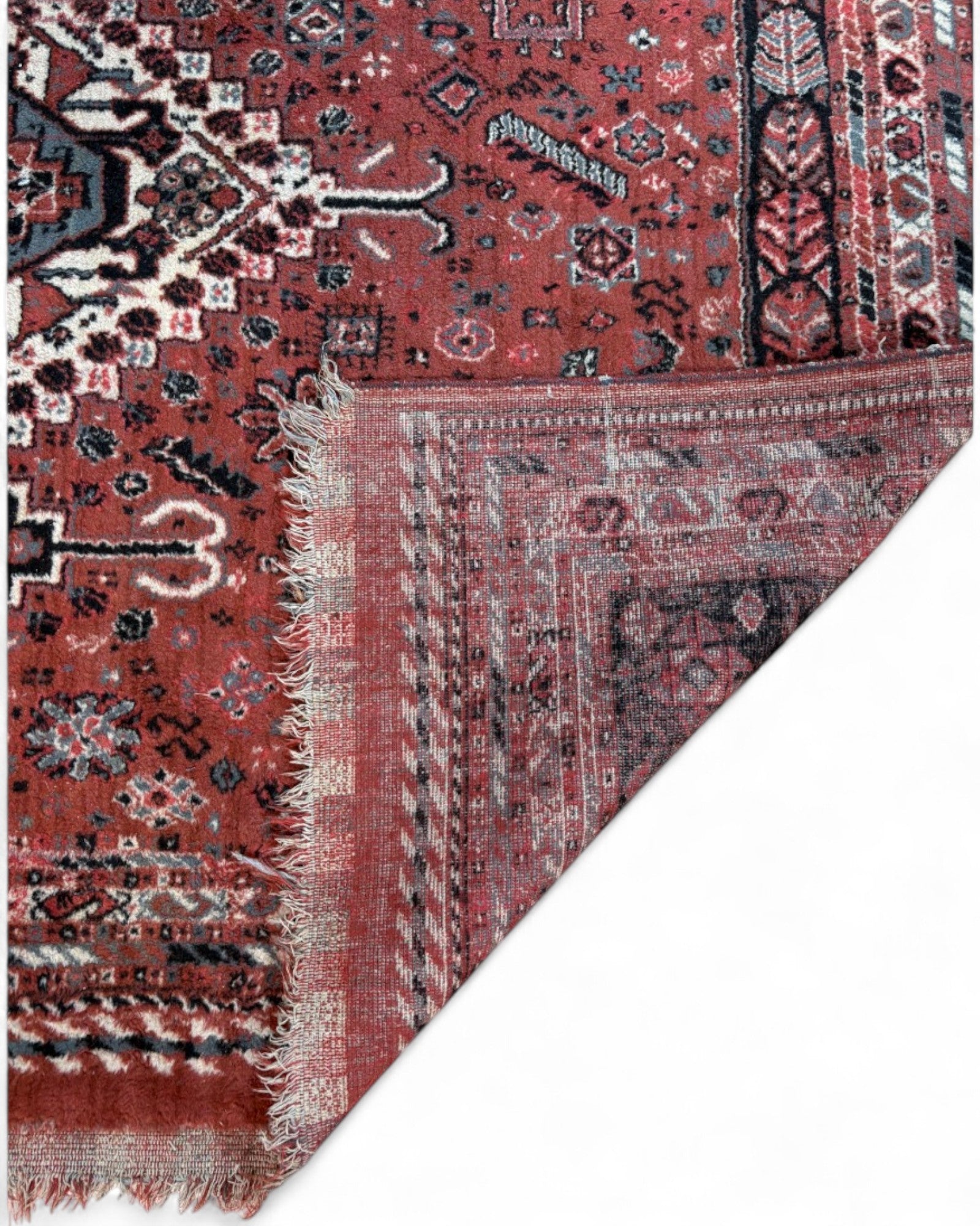Vintage Persian-Style Rug with Geometric Medallion Pattern | 272 x 193cm