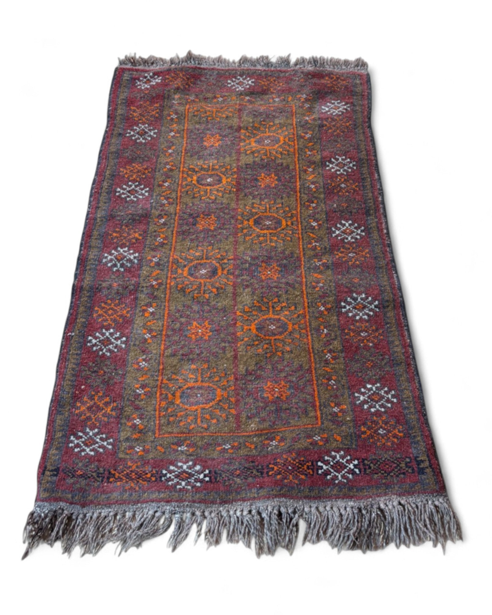 Vintage Afghan Baluch Rug with Tribal Motifs | 132 x 76cm