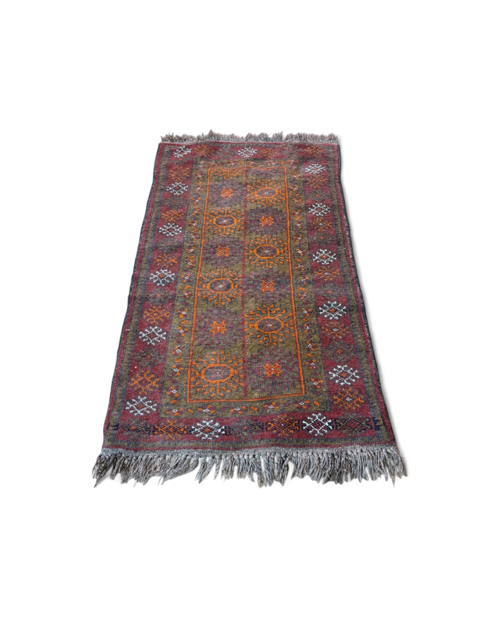 Vintage Afghan Baluch Rug with Tribal Motifs | 132 x 76cm