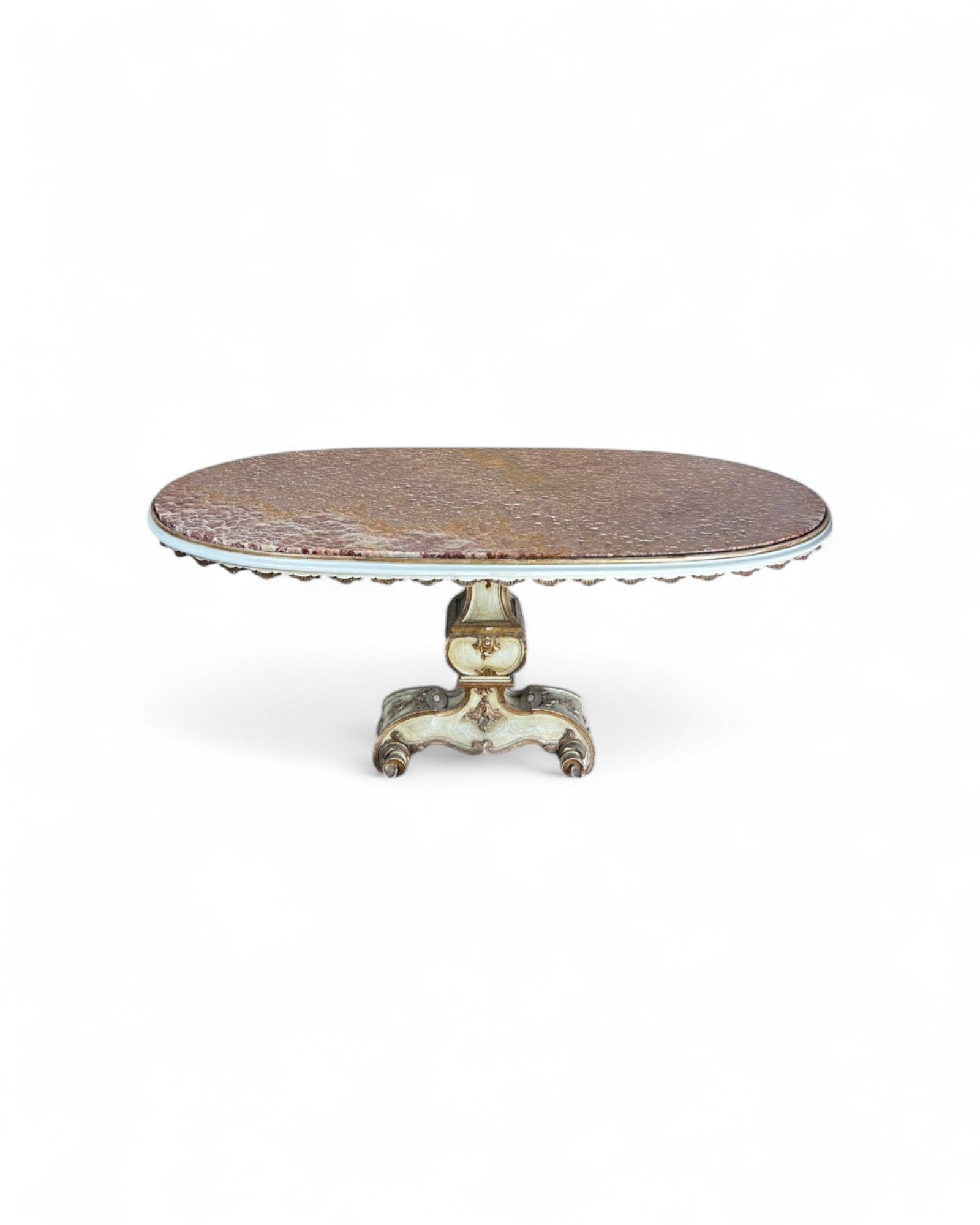 Italian Rossa Verona Red Onyx Marble Top Center Table