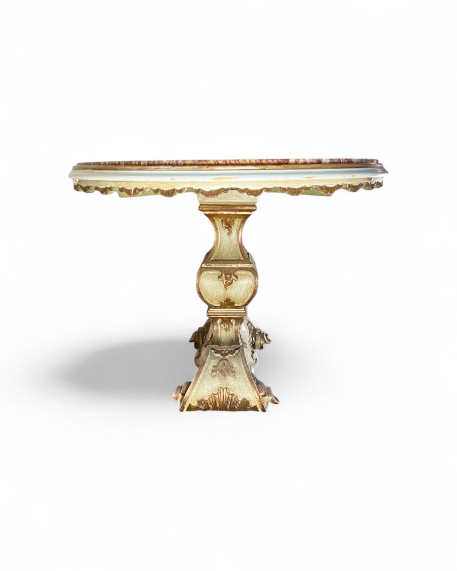 Italian Rossa Verona Red Onyx Marble Top Center Table