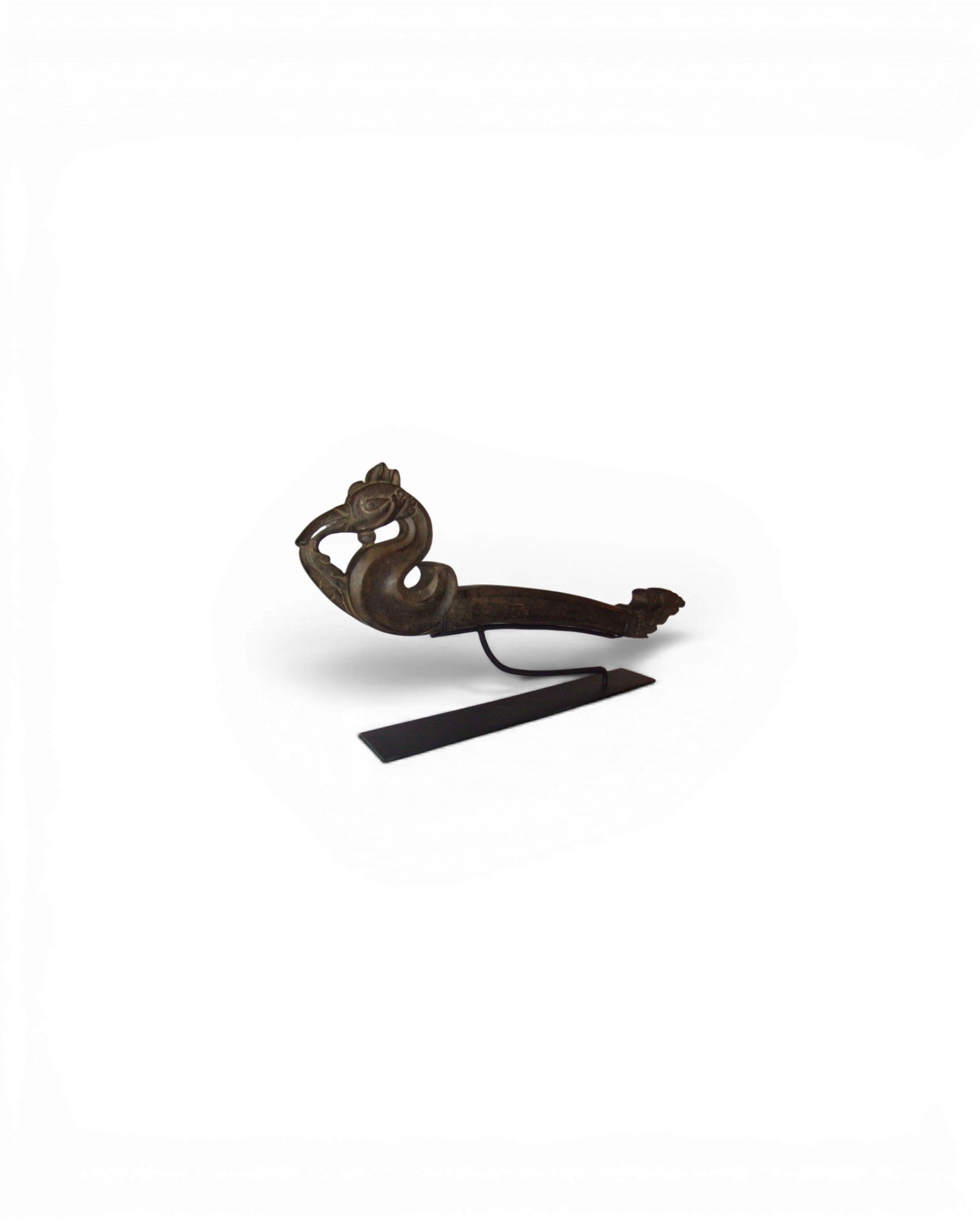 Vintage Ox-Cart Sculpture with Stand