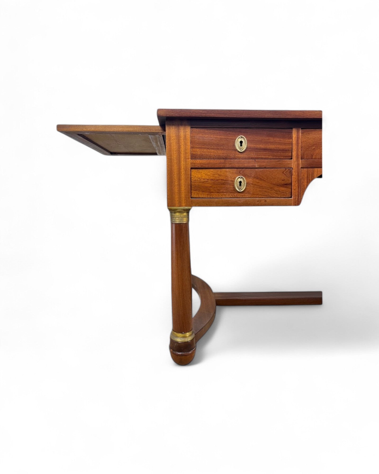 Mahogany Empire Executive Desk with Embossed Leather Top