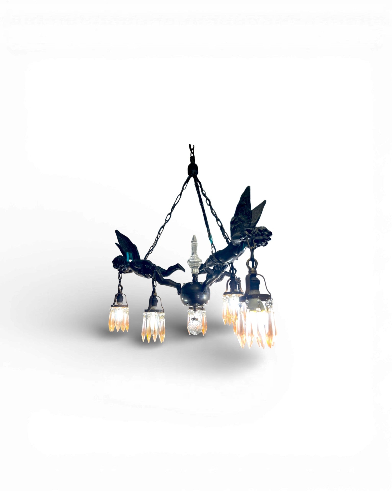 3 Bronze Cherub Figures with 6 Light Branches Chandelier - Surround Living - 1