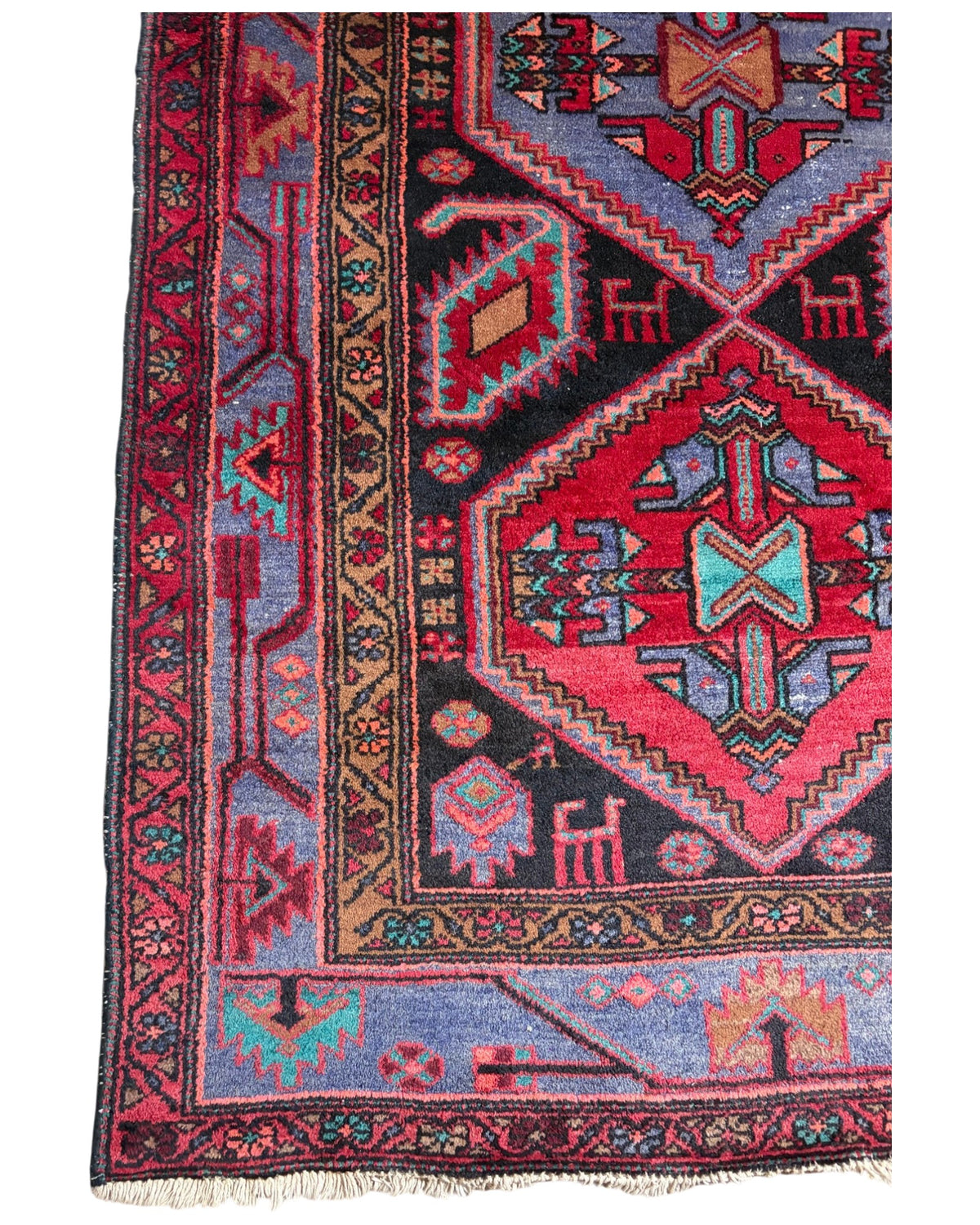 Red & Navy Tribal Pattern Rug (Large)