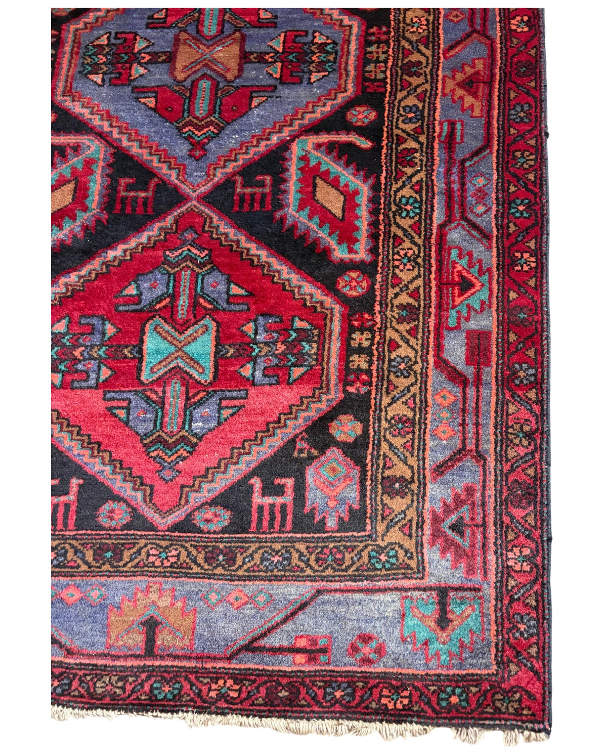 Red & Navy Tribal Pattern Rug (Large)