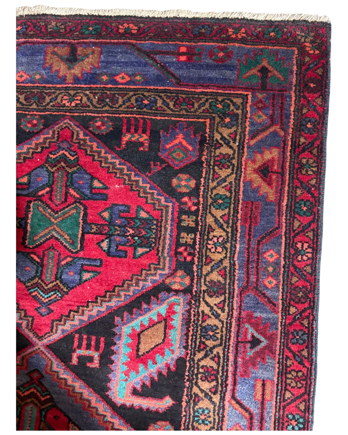 Red & Navy Tribal Pattern Rug (Large)