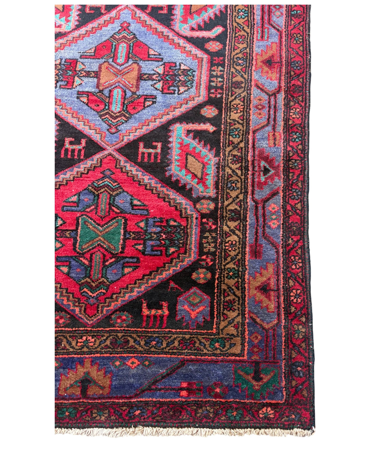 Red & Navy Tribal Pattern Rug (Large)