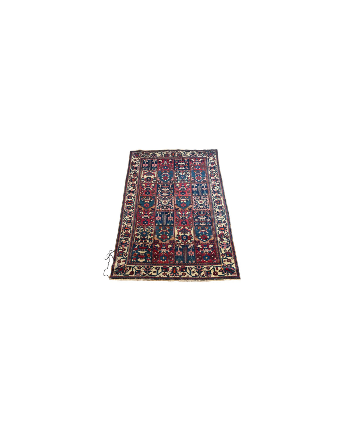Floral Mosaic Red & Navy Rug (Large)