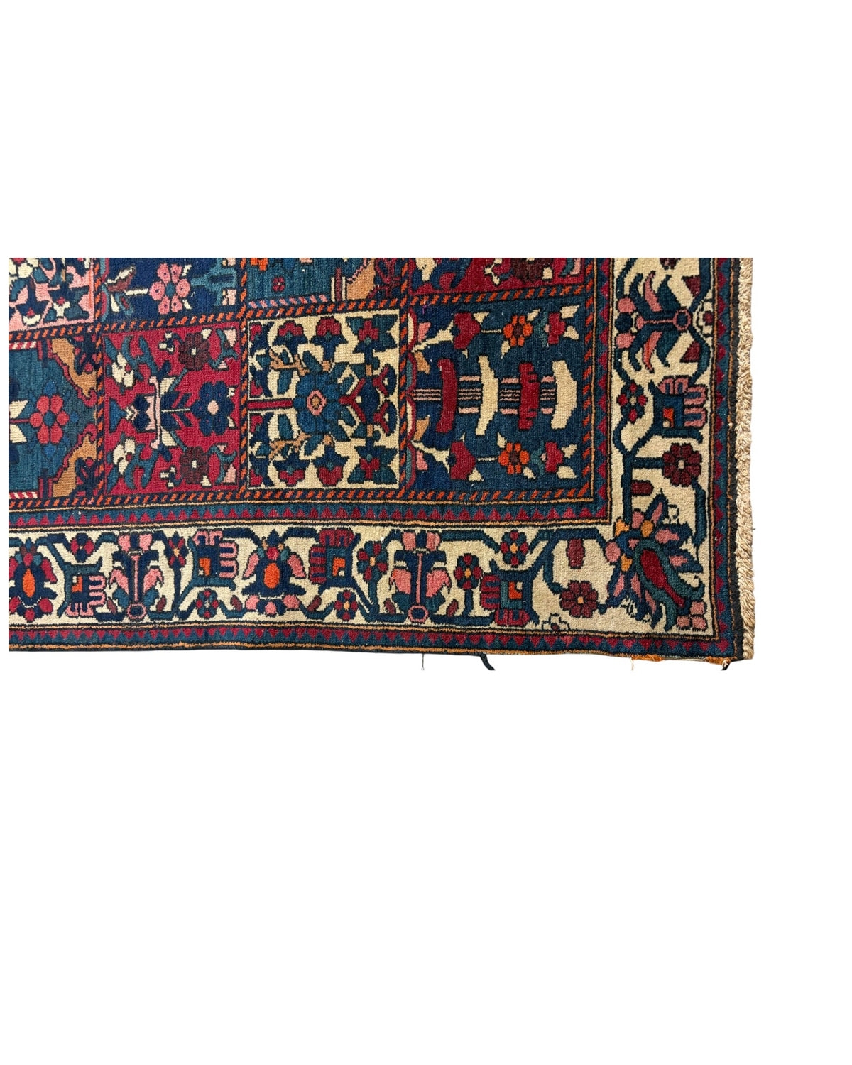 Floral Mosaic Red & Navy Rug (Large)