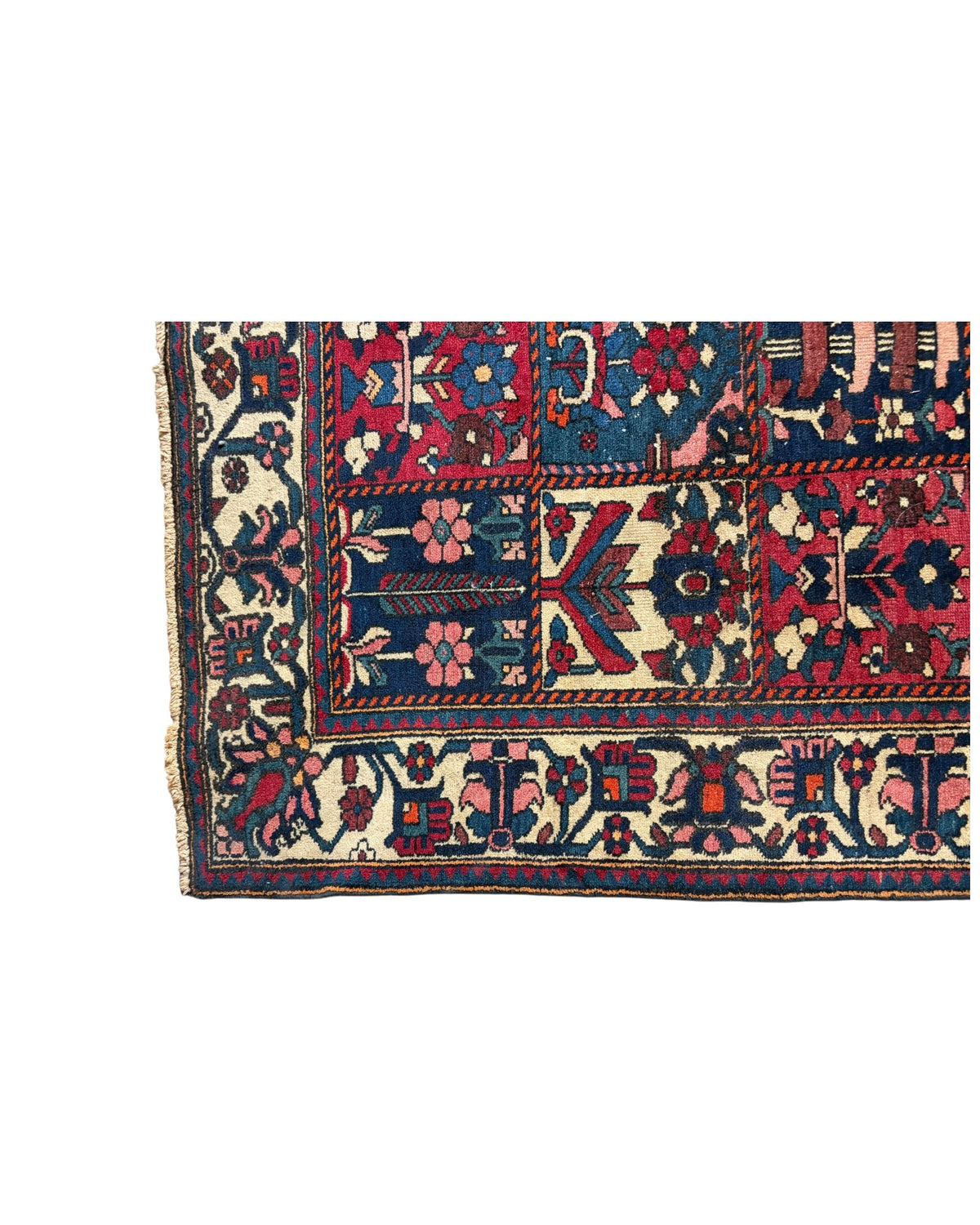 Floral Mosaic Red & Navy Rug (Large)