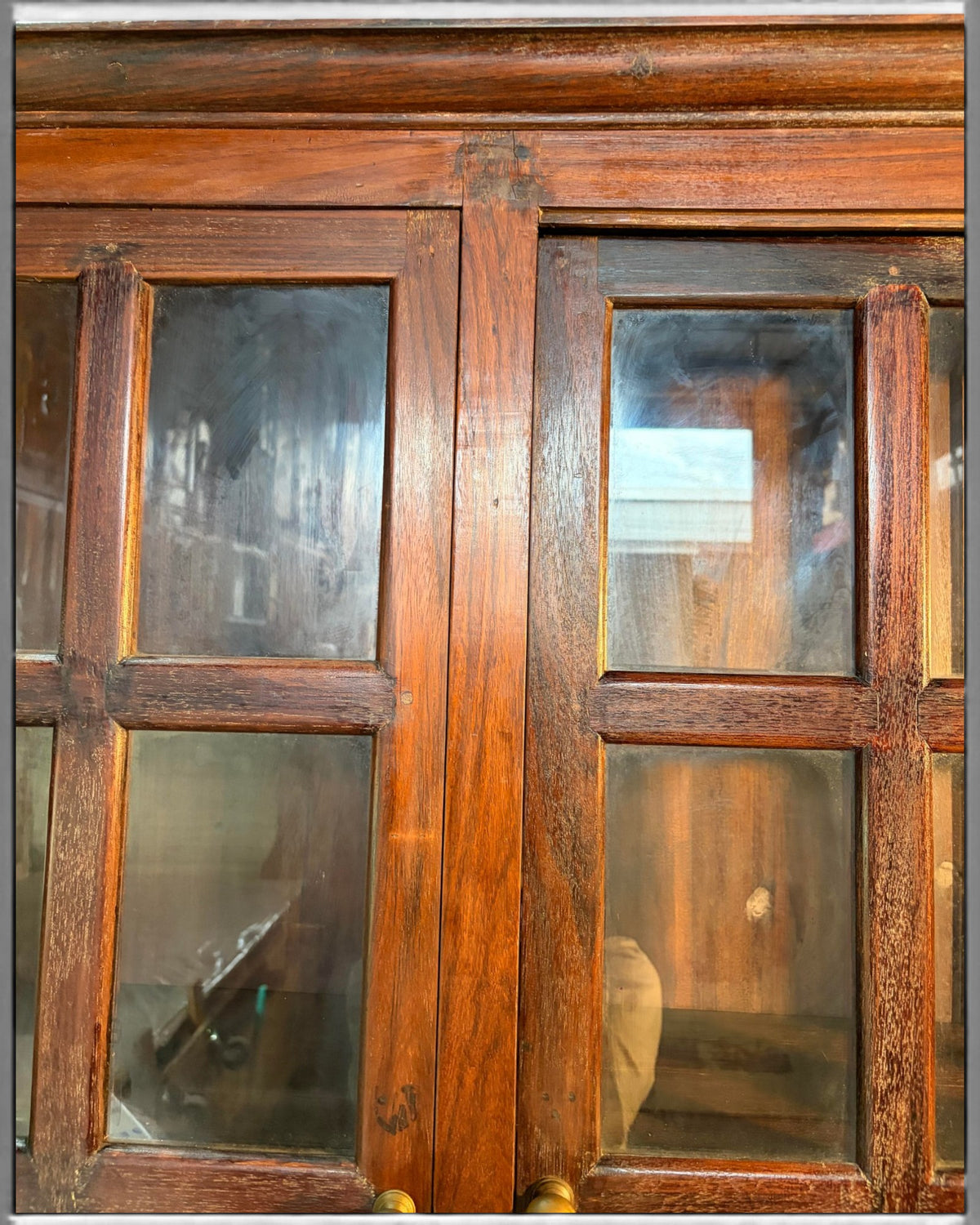 Teak Glass Kitchen Cabinet