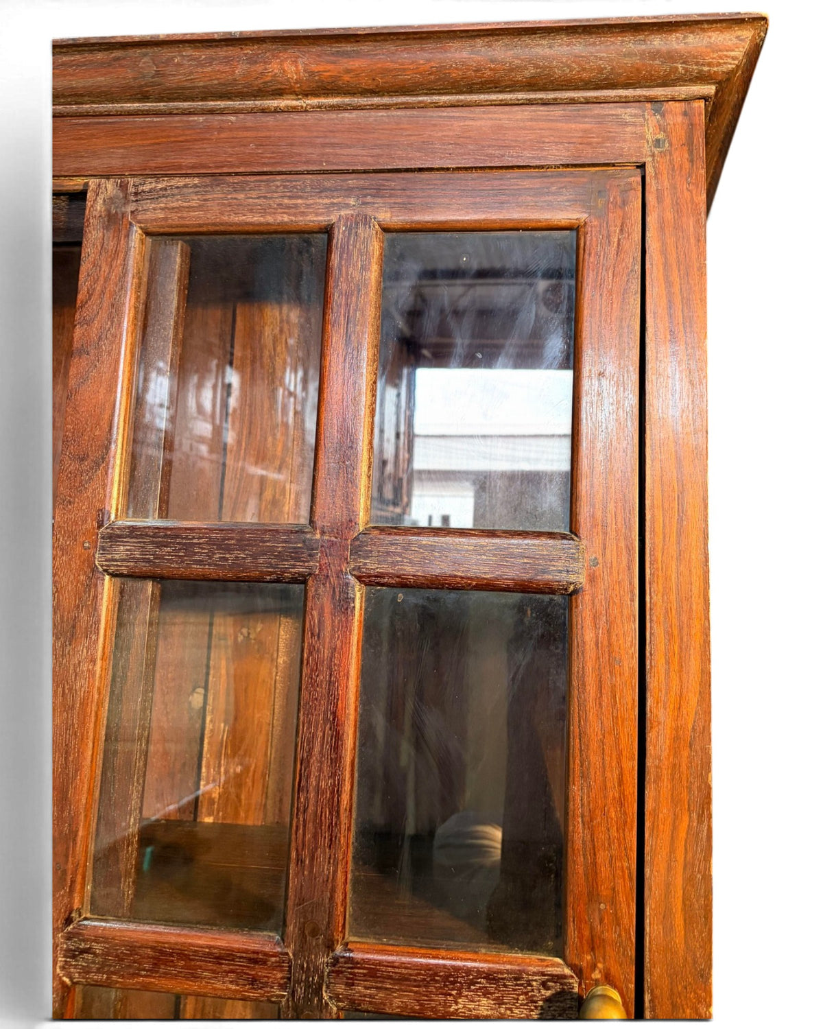 Teak Glass Kitchen Cabinet