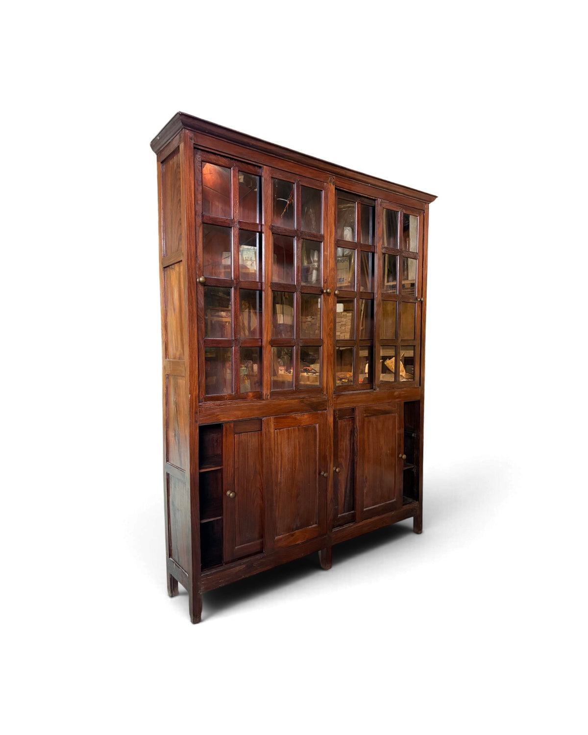 Teak Glass Kitchen Cabinet