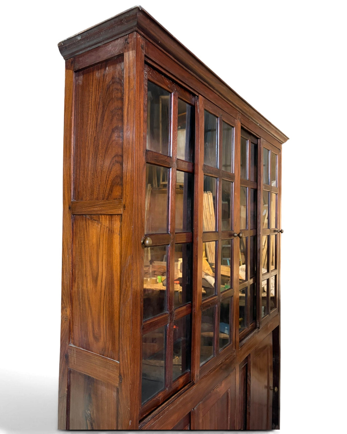Teak Glass Kitchen Cabinet