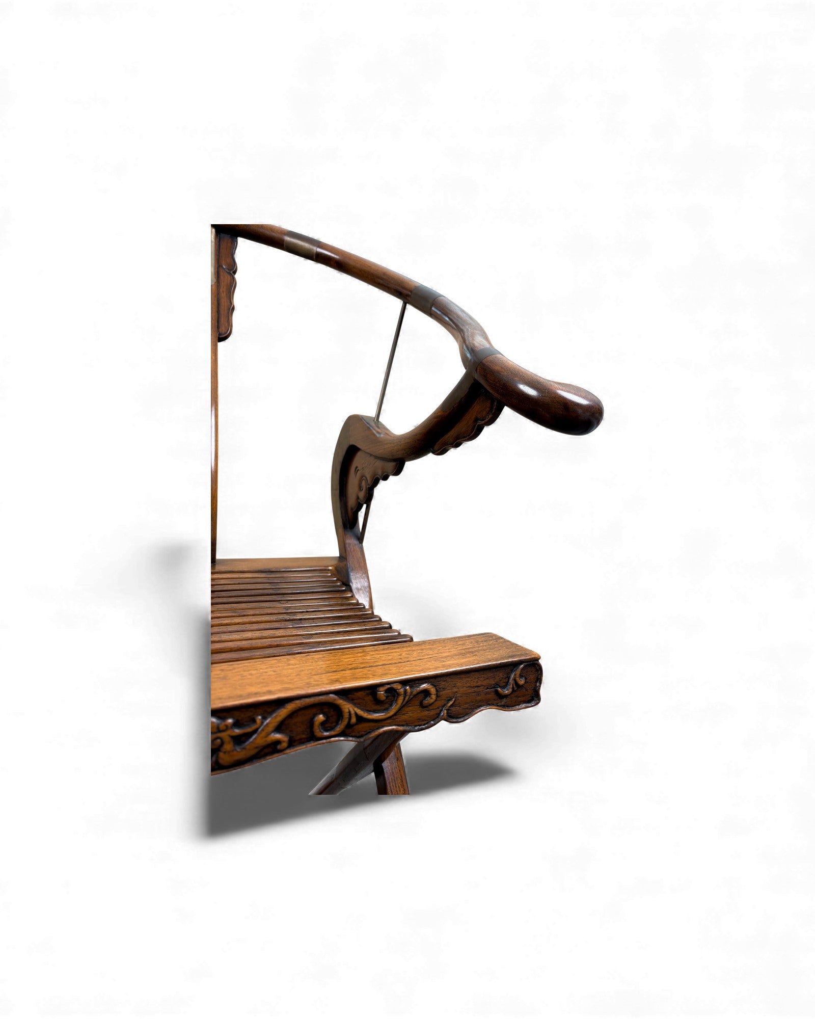 Chinese Huanghuali - Style Folding Horseshoe Chair (Jiaoyi 交椅) - Surround Living - 12