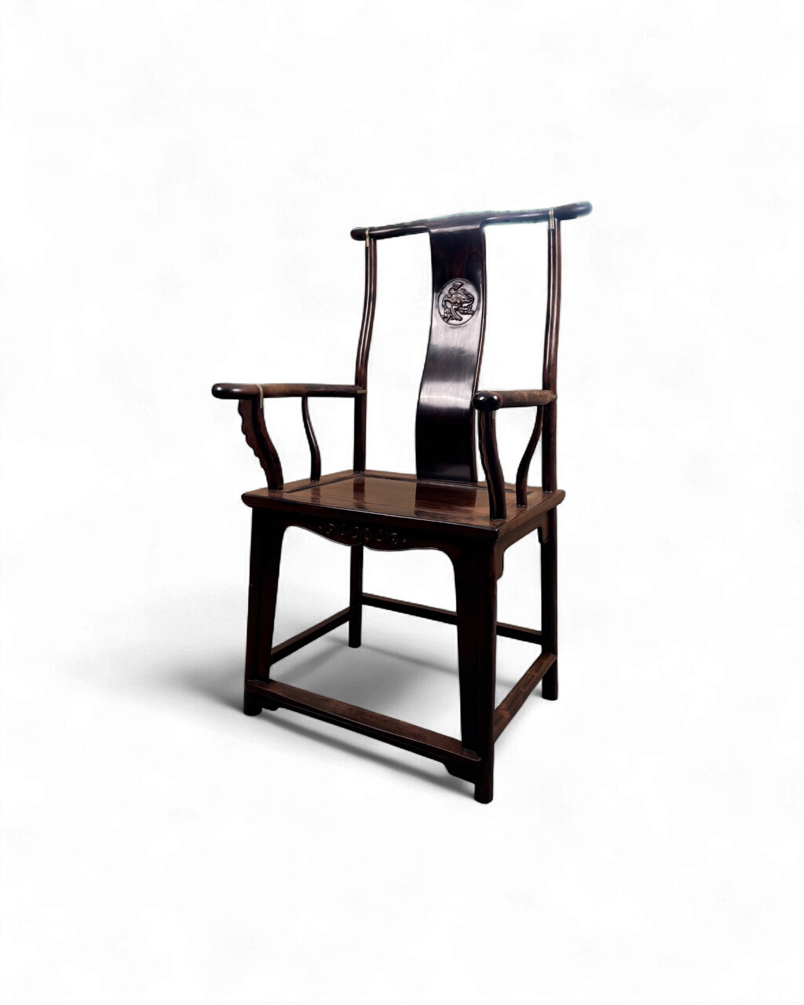 Chinese Official’s Hat Armchair (Guanmaoyi) - Darker Zitan Wood - Surround Living - 2