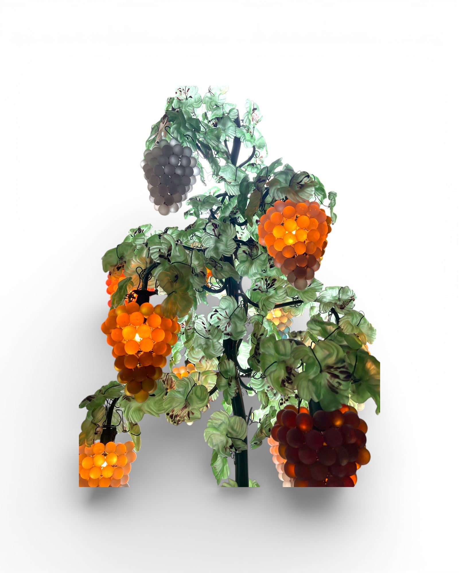 Murano Vintage 13 - Light Grape Clusters With Blown - Glass Leaves Floor Lamp - Surround Living - 2