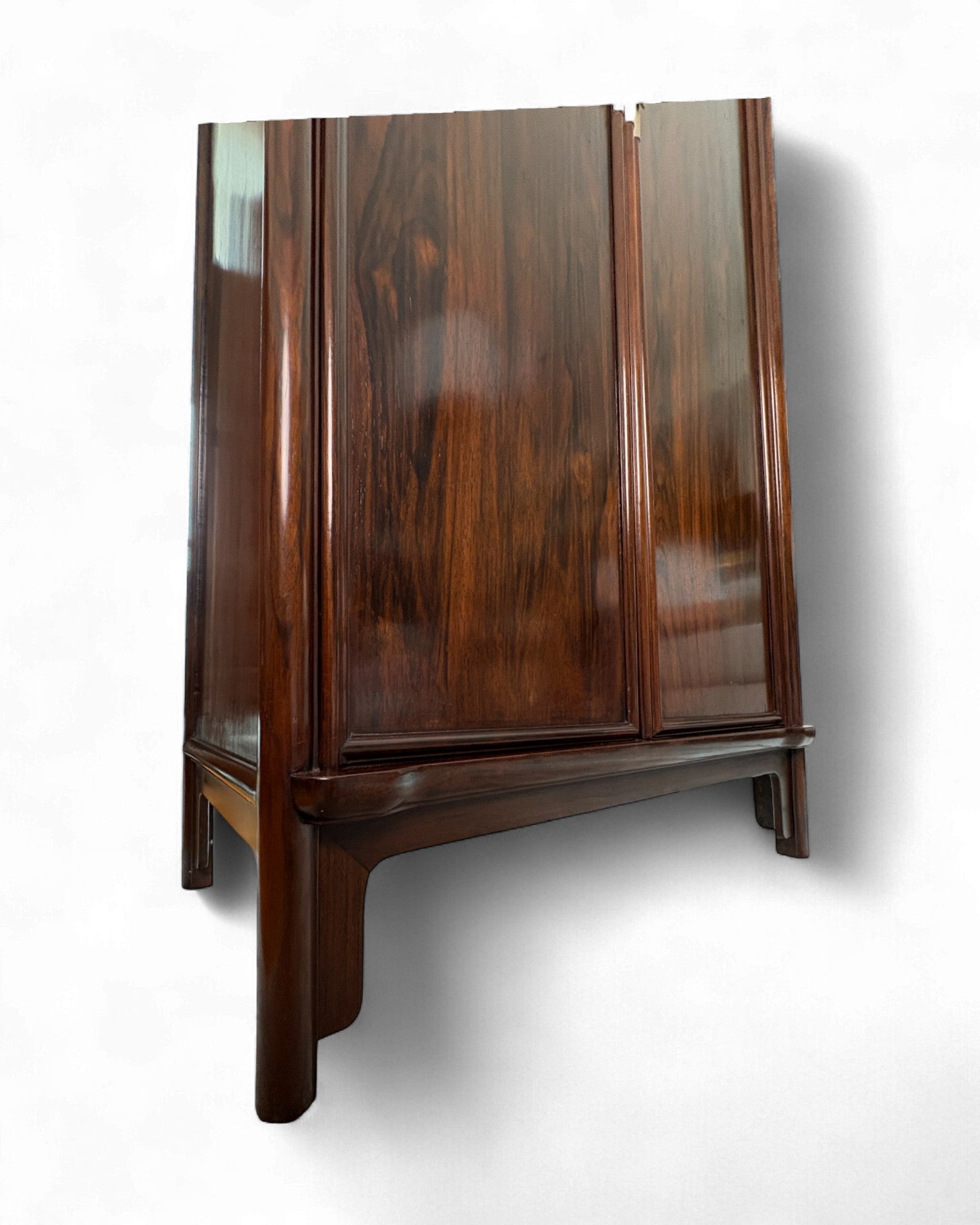 Chinese Narrow Cabinet with Minimalist Panel Doors - Zitan Wood - Surround Living - 5