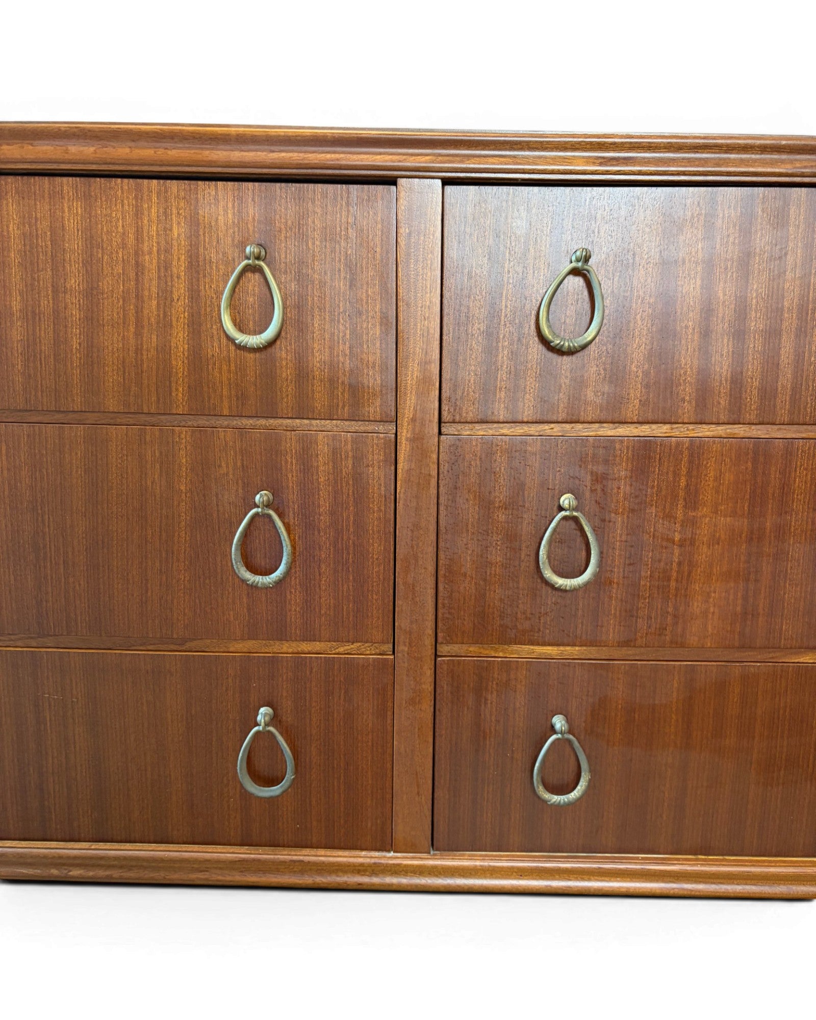 Poplar Mid Century Mahogany Veneer Chest of Drawers in the Style of Paolo Buffa - Surround Living - 8