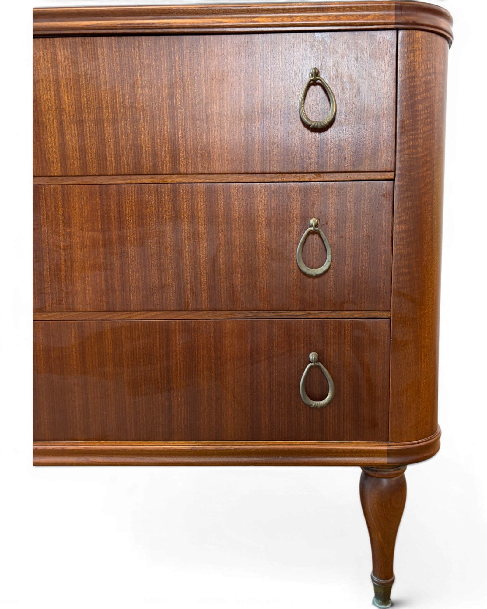 Poplar Mid Century Mahogany Veneer Chest of Drawers in the Style of Paolo Buffa - Surround Living - 9