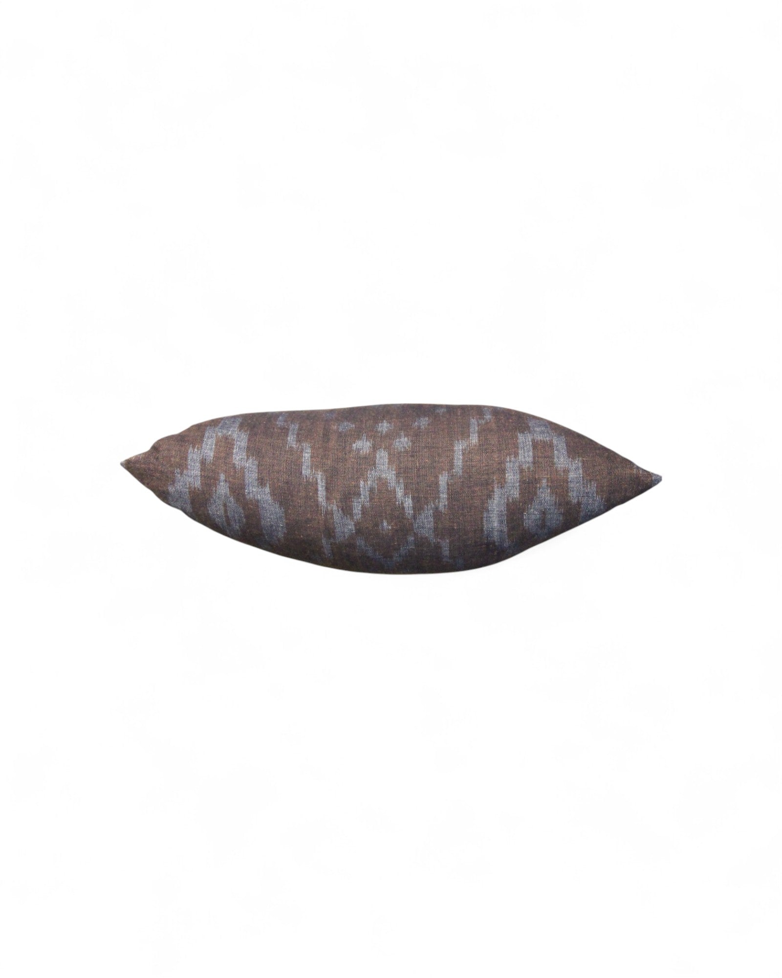 Square Cushion Top Ikat, Velvet Piping and Handwoven Cotton Bottom