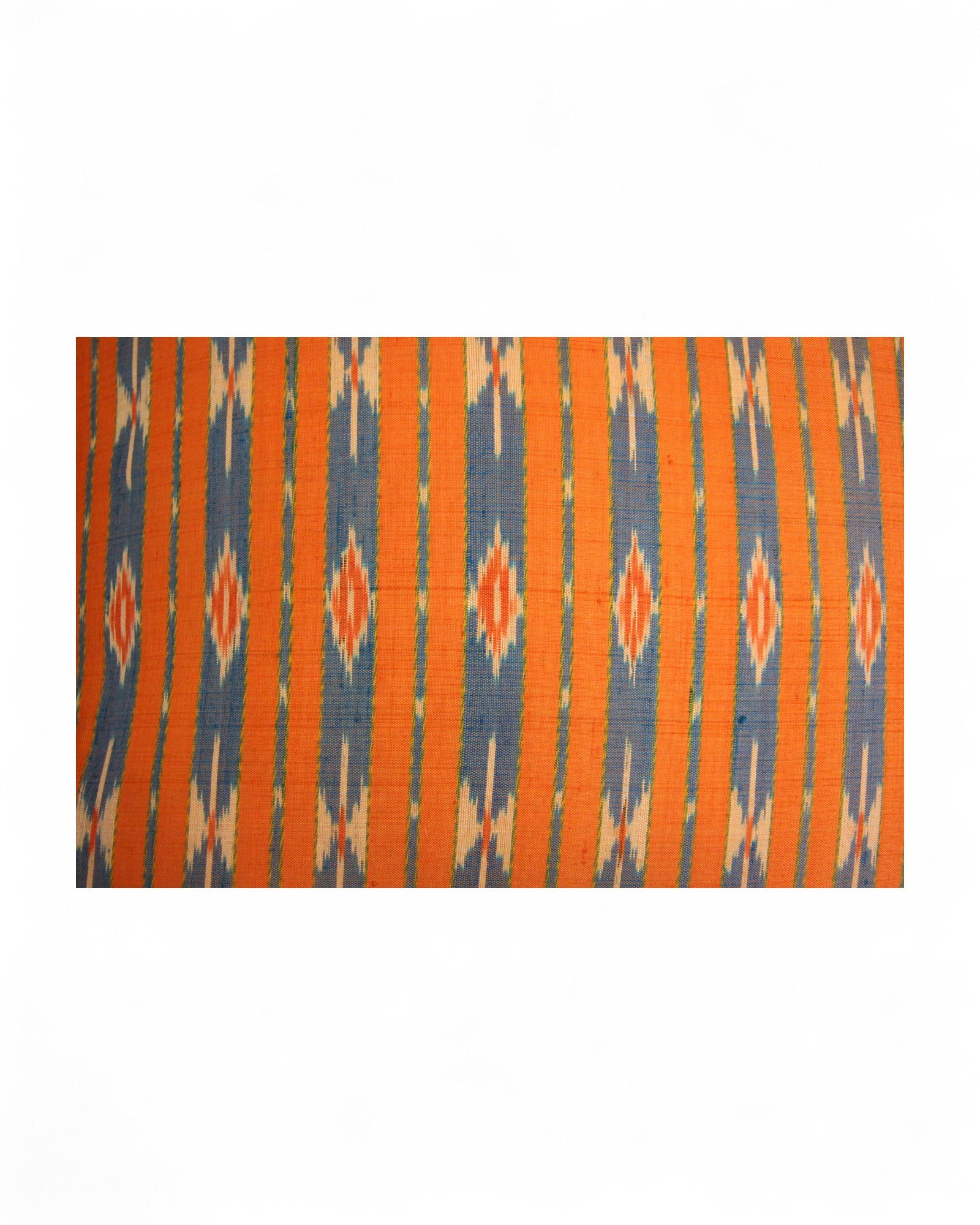 Handwoven Mudmee Silk Square cushion - Orange