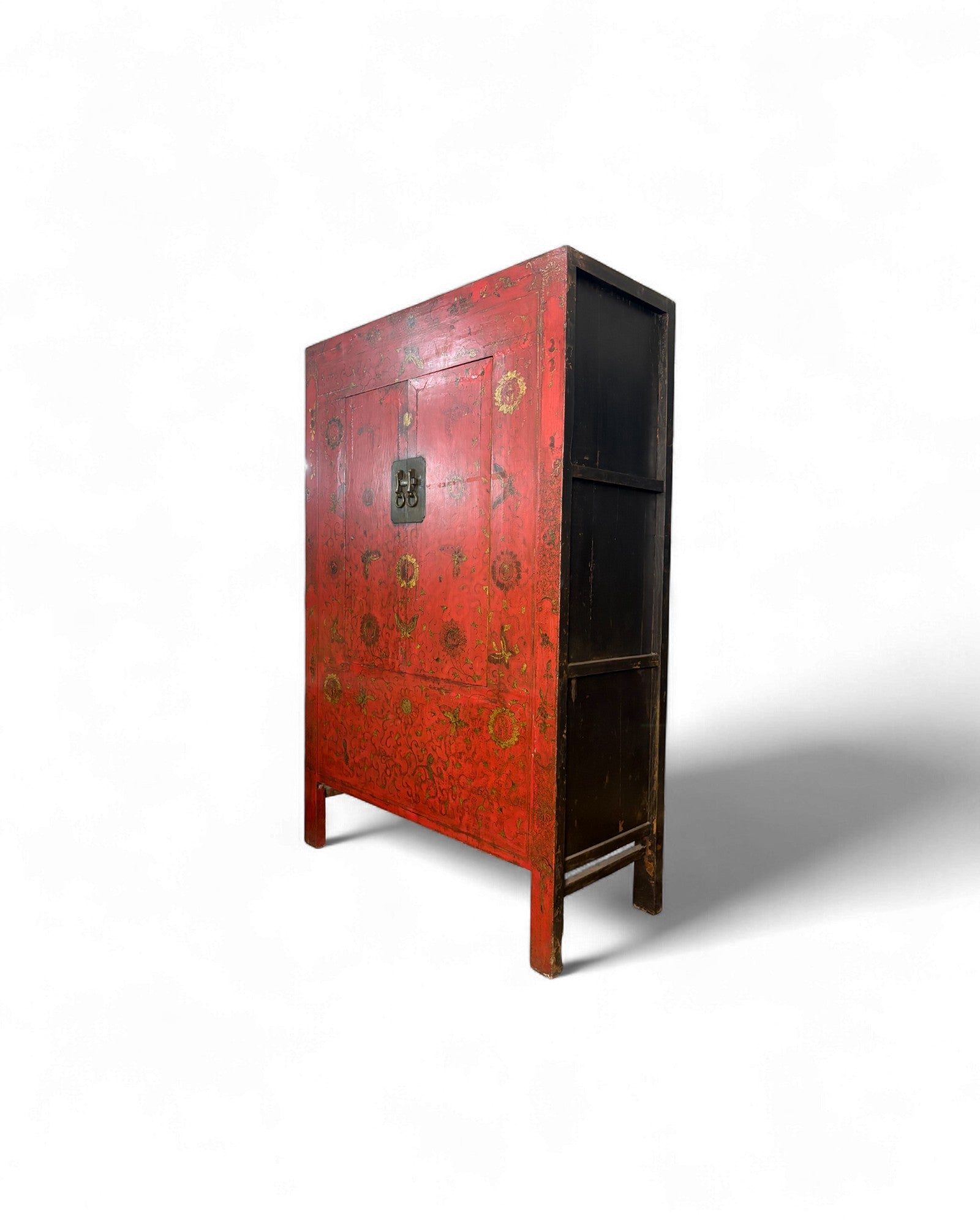 Chinese Red Lacquer Cabinet with Gilt Floral Motifs - Surround Living - 3