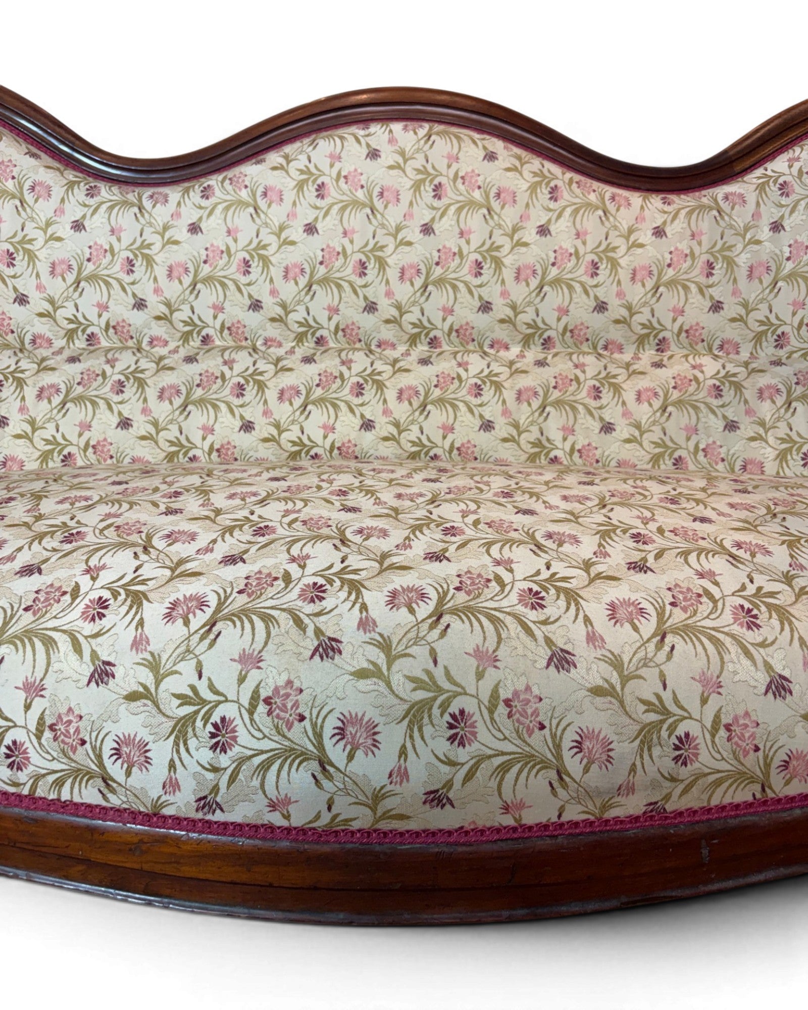 Louis Philippe Style Walnut Floral Cushion Couch (1 of 2) - Surround Living - 18