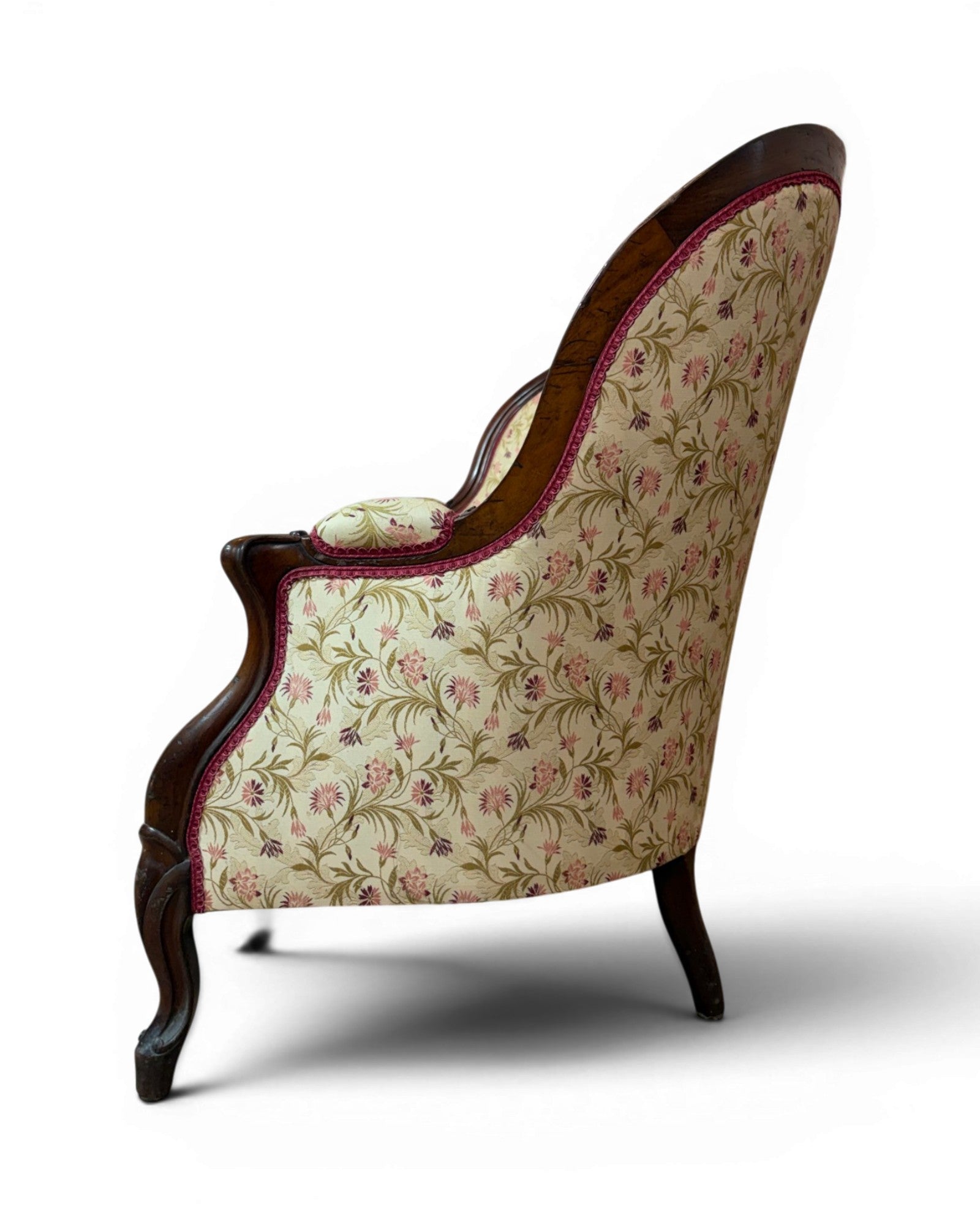 Louis Philippe Style Walnut Floral Cushion Couch (1 of 2) - Surround Living - 9