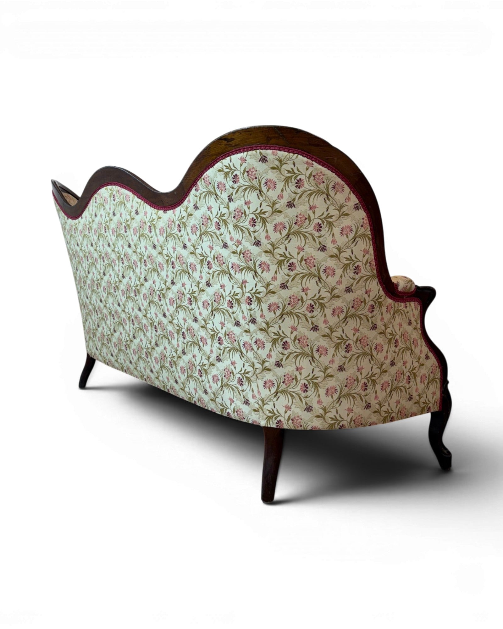 Louis Philippe Style Walnut Floral Cushion Couch (1 of 2) - Surround Living - 8