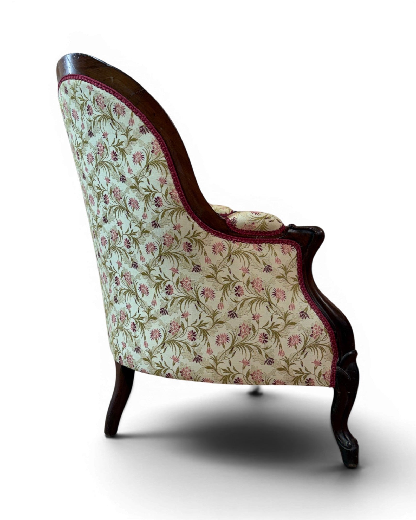 Louis Philippe Style Walnut Floral Cushion Couch (1 of 2) - Surround Living - 6
