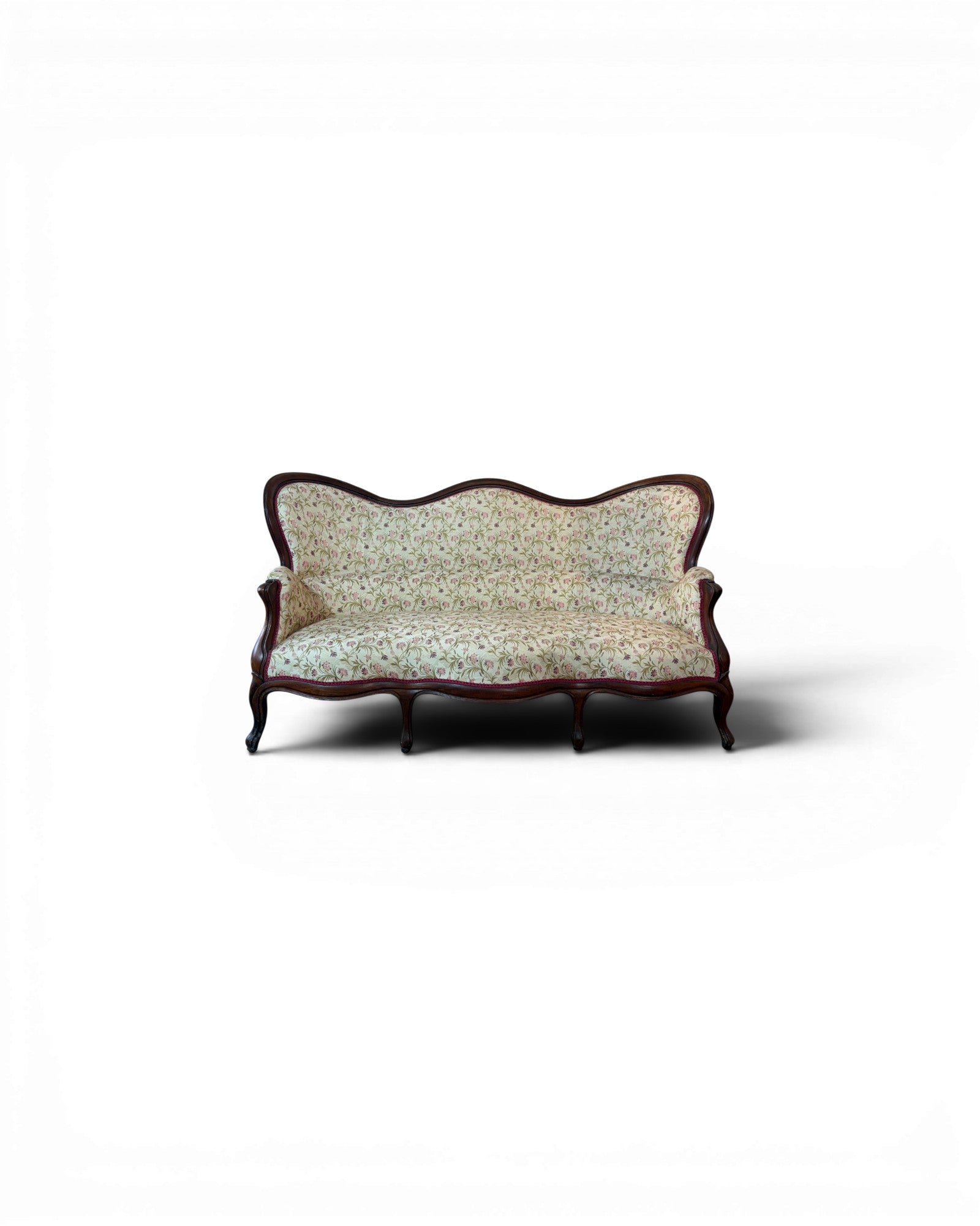 Louis Philippe Style Walnut Floral Cushion Couch (2 of 2)