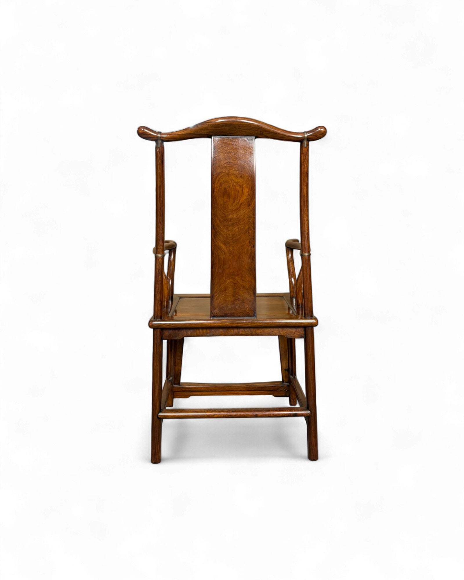Chinese Official’s Hat Chair in Guan Mao Yi Wood with Carved Roundel - Surround Living - 4