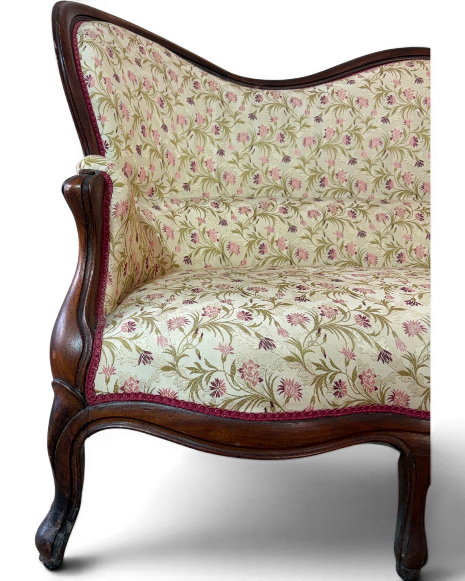 Louis Philippe Style Walnut Floral Cushion Couch (2 of 2) - Surround Living - 7