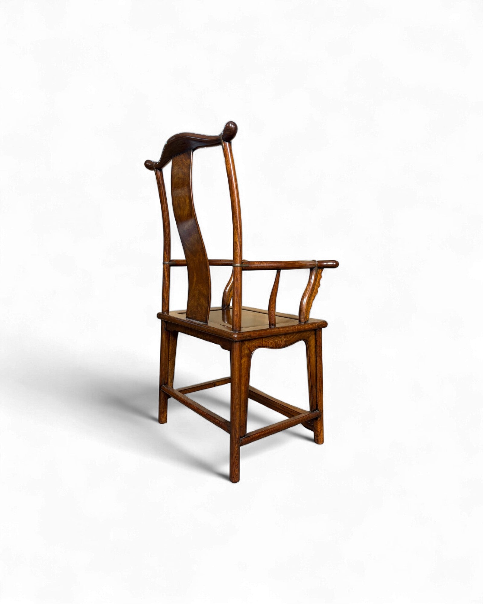 Chinese Official’s Hat Chair in Guan Mao Yi Wood with Carved Roundel - Surround Living - 5