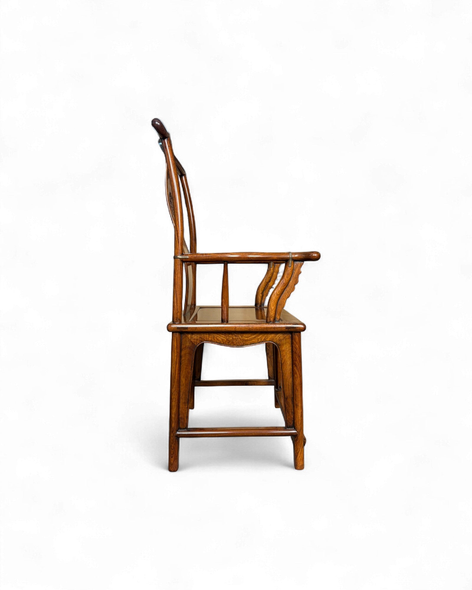 Chinese Official’s Hat Chair in Guan Mao Yi Wood with Carved Roundel - Surround Living - 6