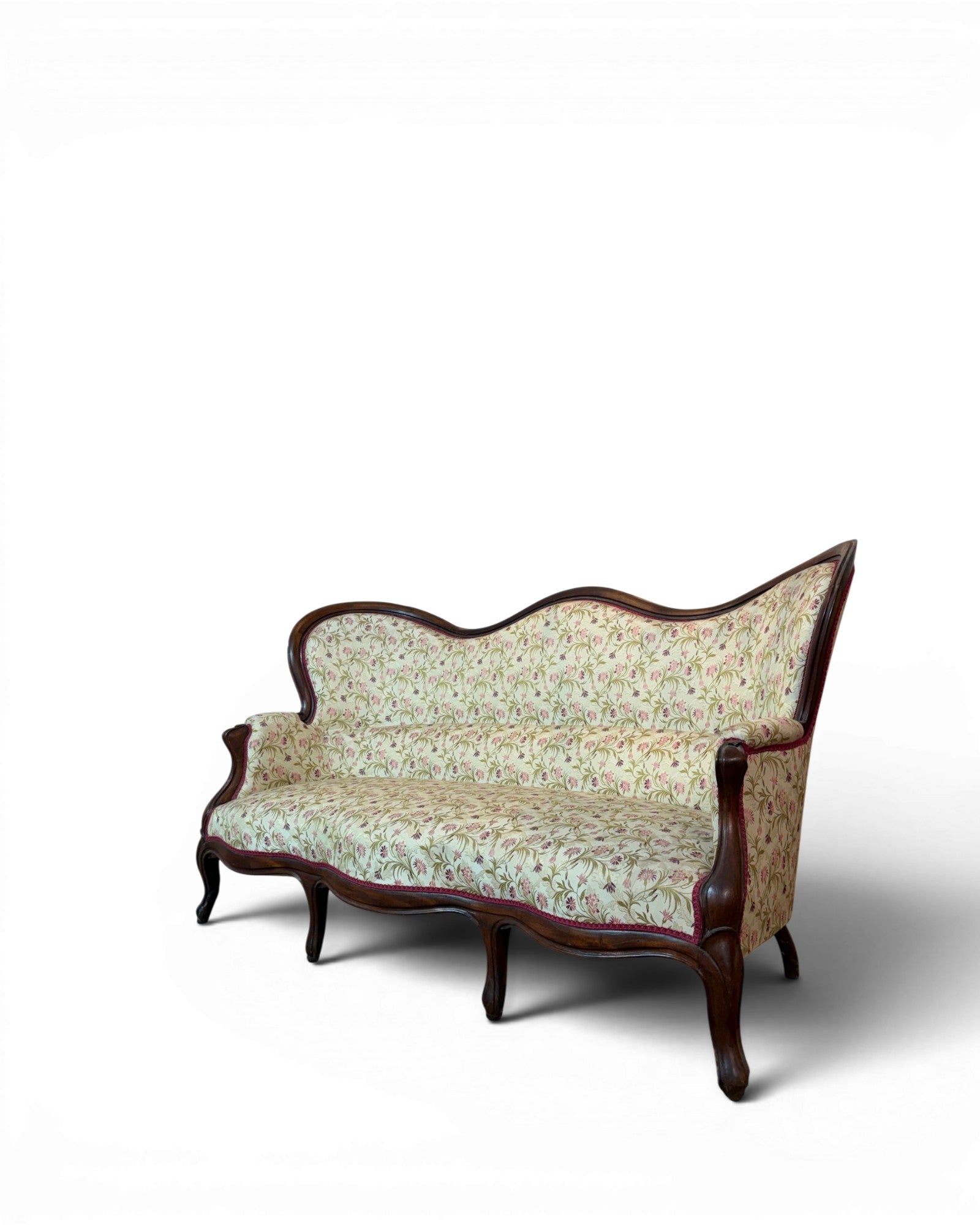 Louis Philippe Style Walnut Floral Cushion Couch (2 of 2)