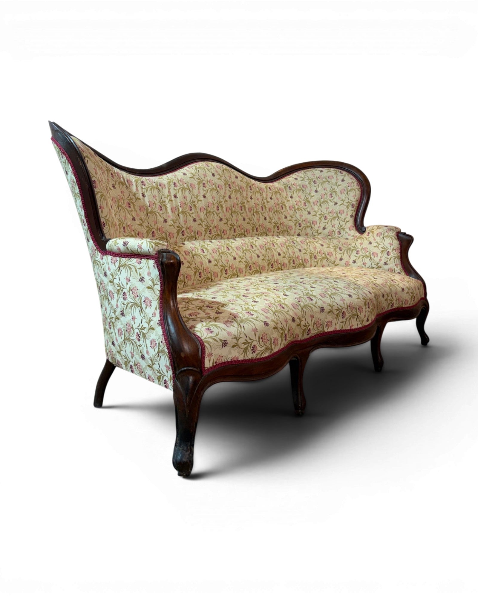 Louis Philippe Style Walnut Floral Cushion Couch (2 of 2) - Surround Living - 6
