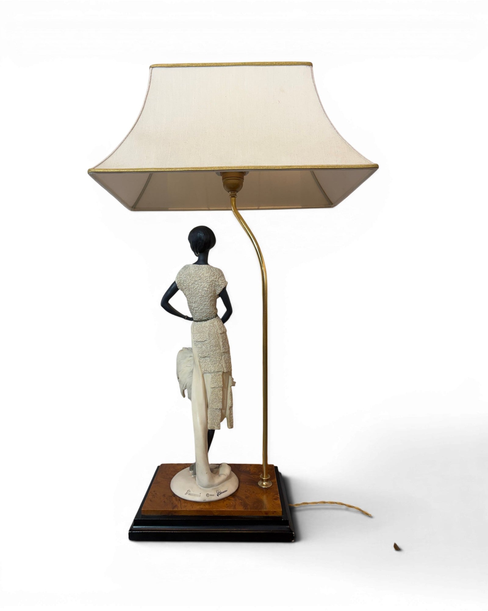Giuseppe Armani 1980s Lady in Resin Burlwood Table Lamp - Surround Living - 2