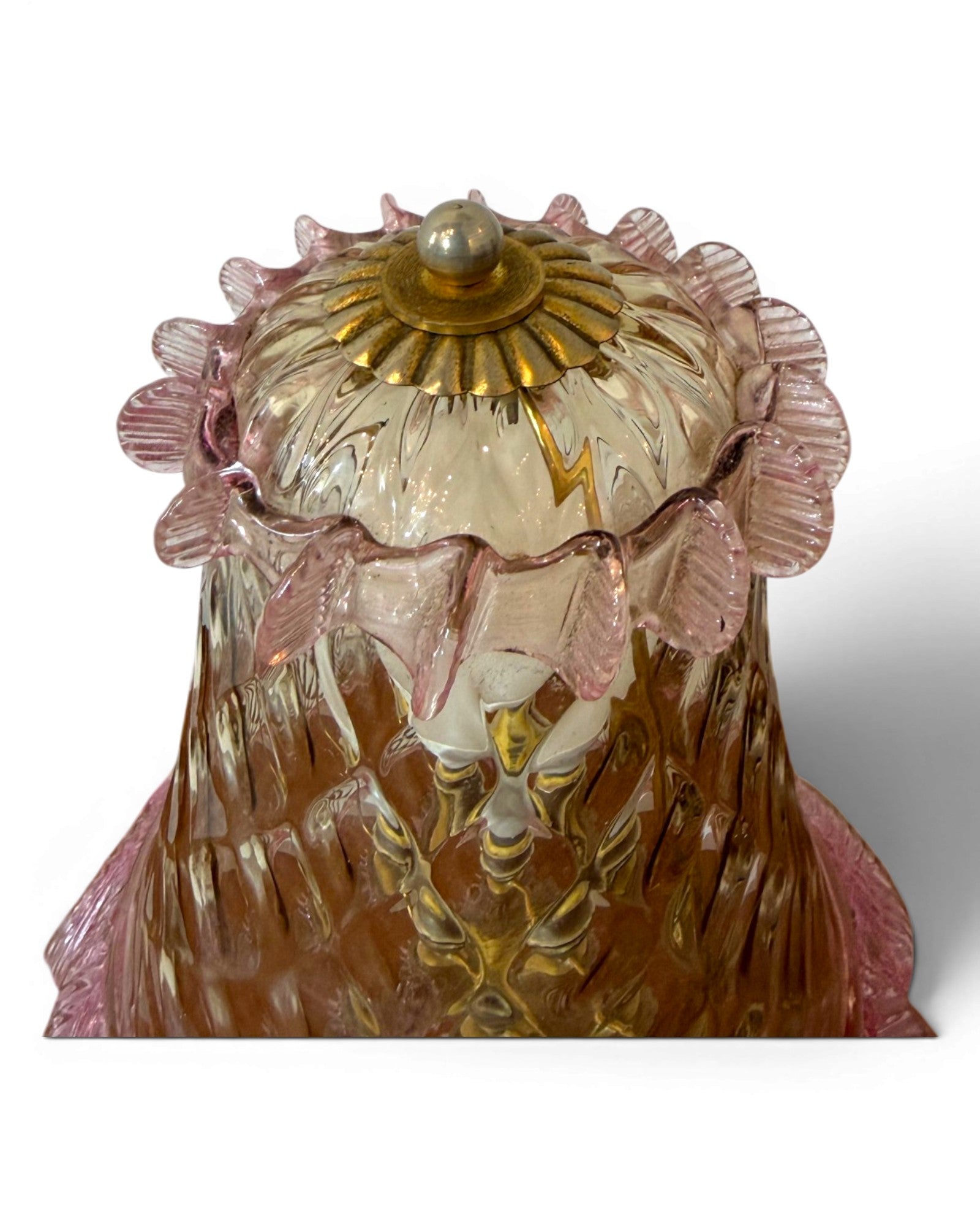 Pink Tinted 1980's Murano Glass Mini Table Lamp - Surround Living - 6