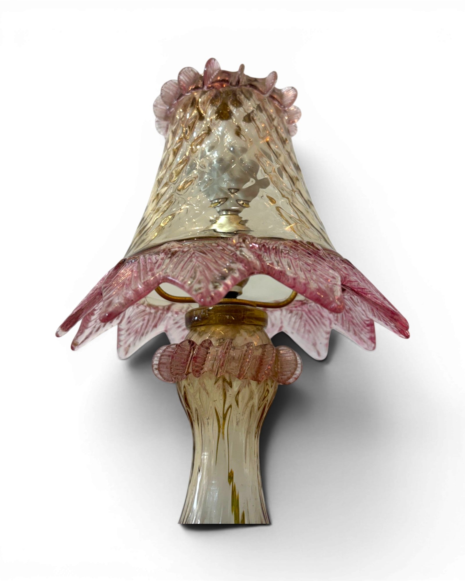 Pink Tinted 1980's Murano Glass Mini Table Lamp - Surround Living - 9